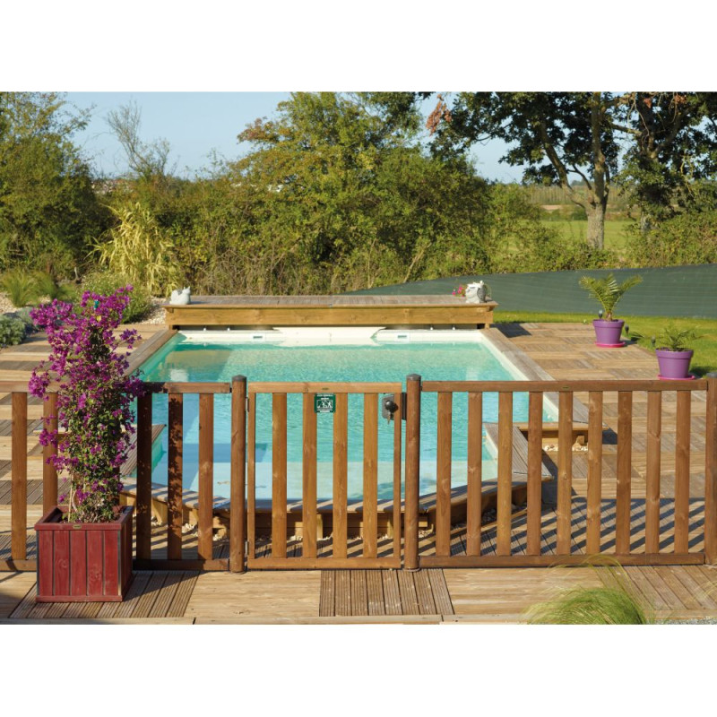 Barrière piscine bois pin couleur naturel