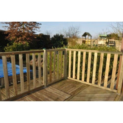 Barrière piscine bois à barreaux - Longueur 180 cm - Natural