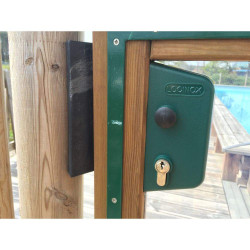 Portillon bois pour barrière piscine bois - à barreaux