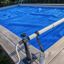 Bâche à bulles Eco+ 7 x 3 m 400 microns - bordée 2 côtés - bleue